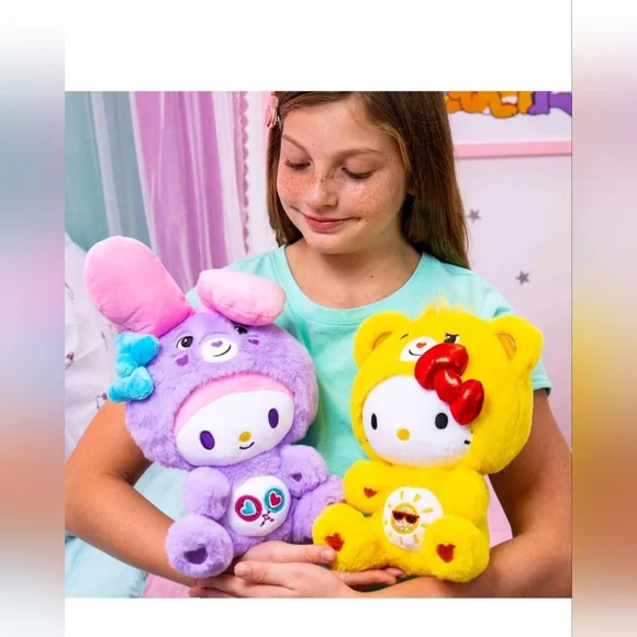 Care Bears x Hello Kitty Plush 2 Pack - Hello Kitty as... Size 10 " - Picture 6 of 7